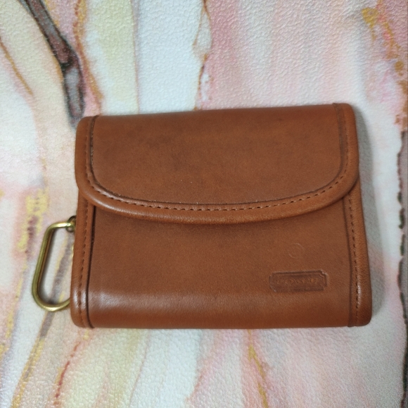 Vintage Coach 7219 Multifunction Purse Wallet Keychain British Tan - Picture 1 of 14